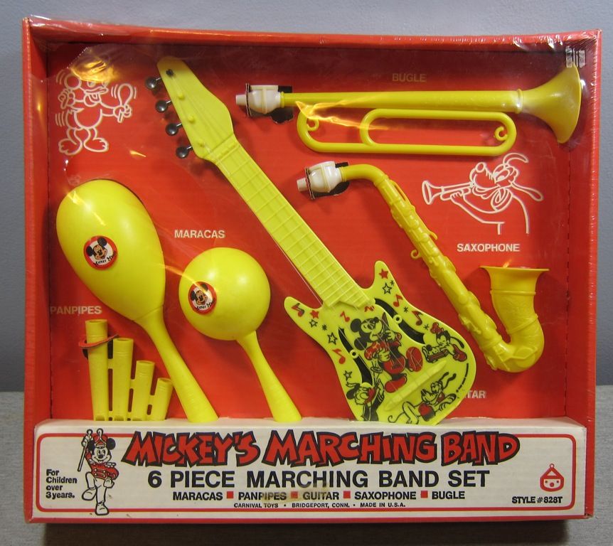 Vintage Disney Mickey's Marching Band Sealed USA Carnival Toys Music Instruments eBay