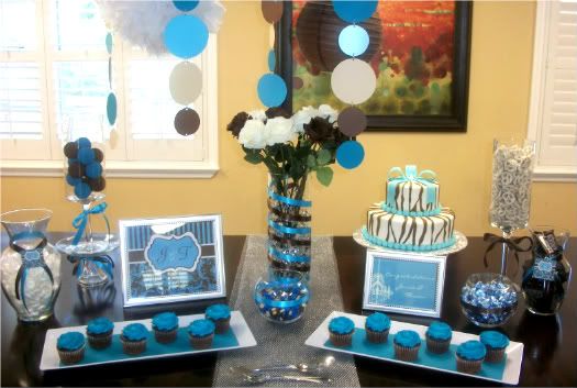 Turquoise + Chocolate bridal shower