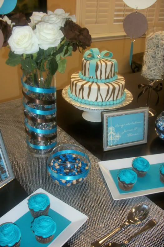 Turquoise + Chocolate bridal shower