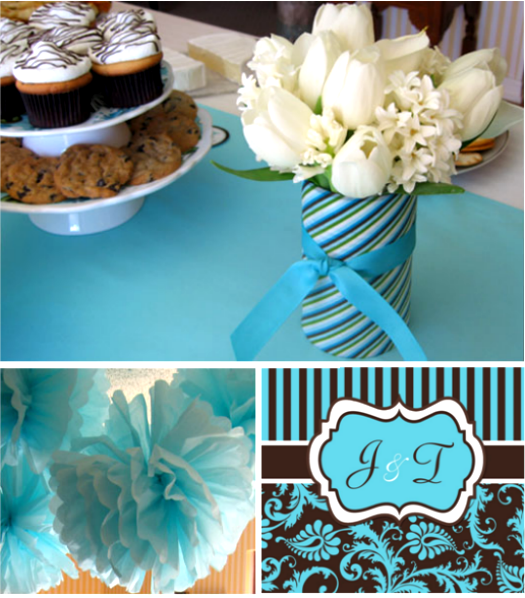 Blue and Brown Bridal Shower