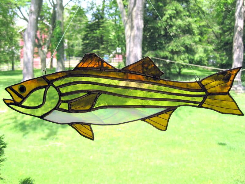 Stained Glass Striped Bass Custom Plug Builders SurfTalk