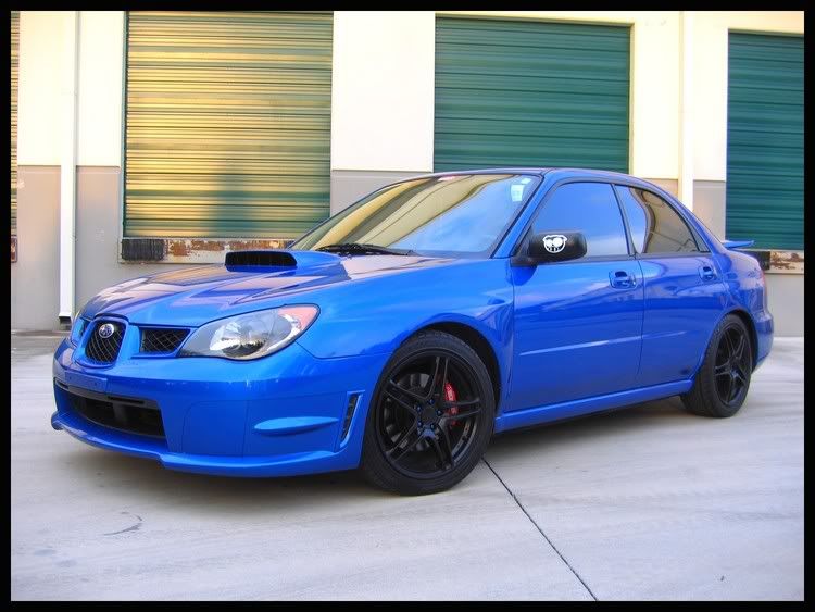  either blue gold or white rims on a Blue car 06 Protuned Stg2 WRB WRX