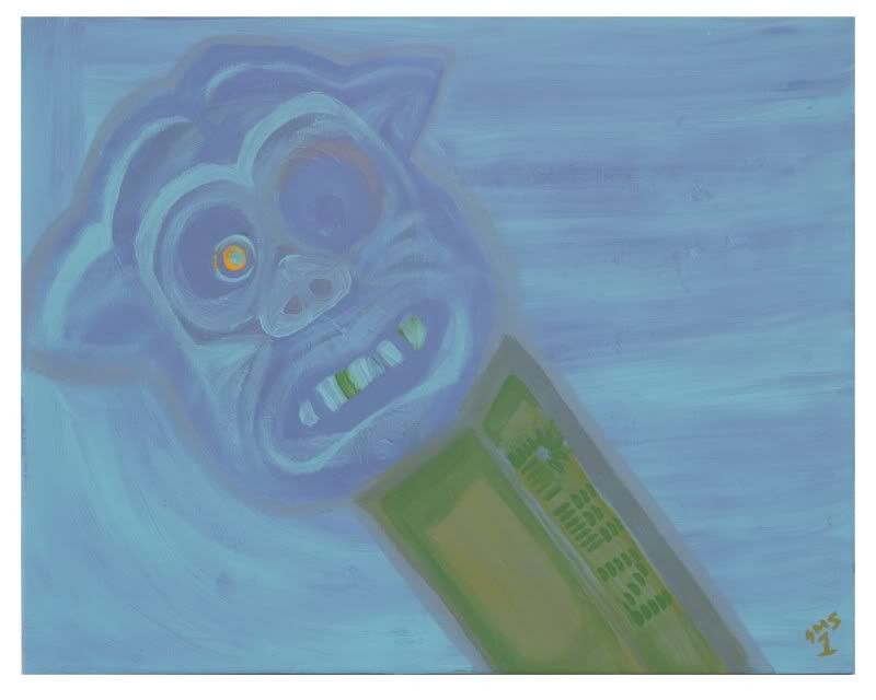 ONe-eyed monster pez painting