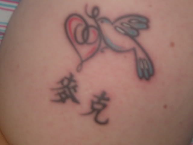 A love dove and Mike in chinese!! I was there for an hour having it done!