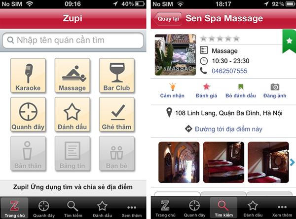[APP] Zupi - App hay cho dân chơi thích Karaoke, Massage, Bar-Club [Iphone &amp; Android]