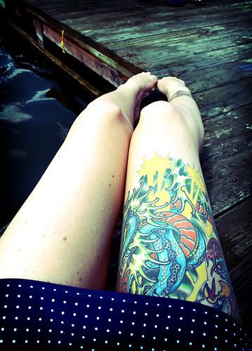 Sexy Girl Dragon Thigh Tattoo Designs