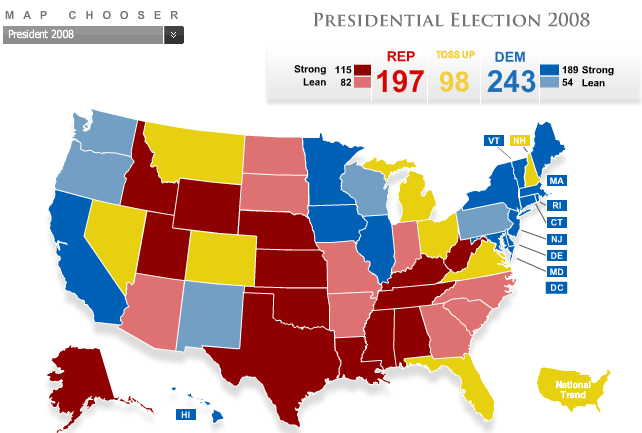 Pollster.com - Electoral Map as of 09-10-2008