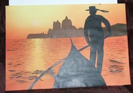 Jessica Jewett Artist Italy, Italian Sunset, acrylic paint
