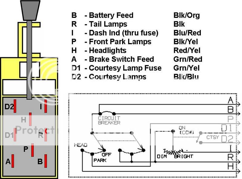 Wiring diagram for a ford headlight switch #7
