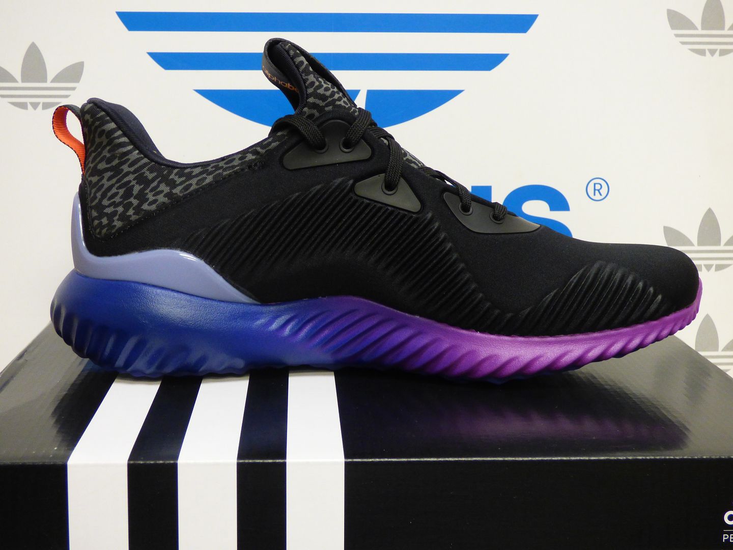 NEW ADIDAS Alphabounce Men's Running Shoes - Black/Purple; B42351 | eBay