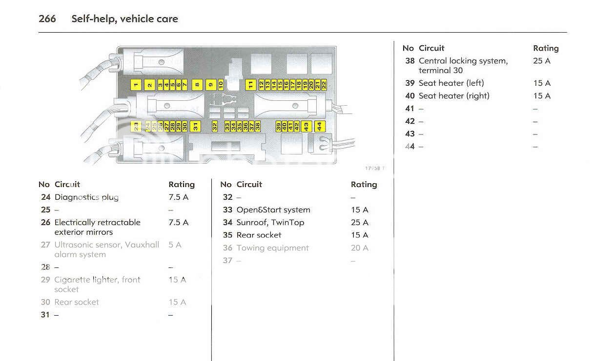 [Astra Mk5/H] [04-09] - Fuse box Diagram for 54 plate ... astra fuse box layout 