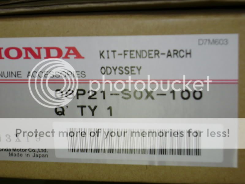 99 04 Genuine Honda Odyssey Wheel Opening Arch Molding