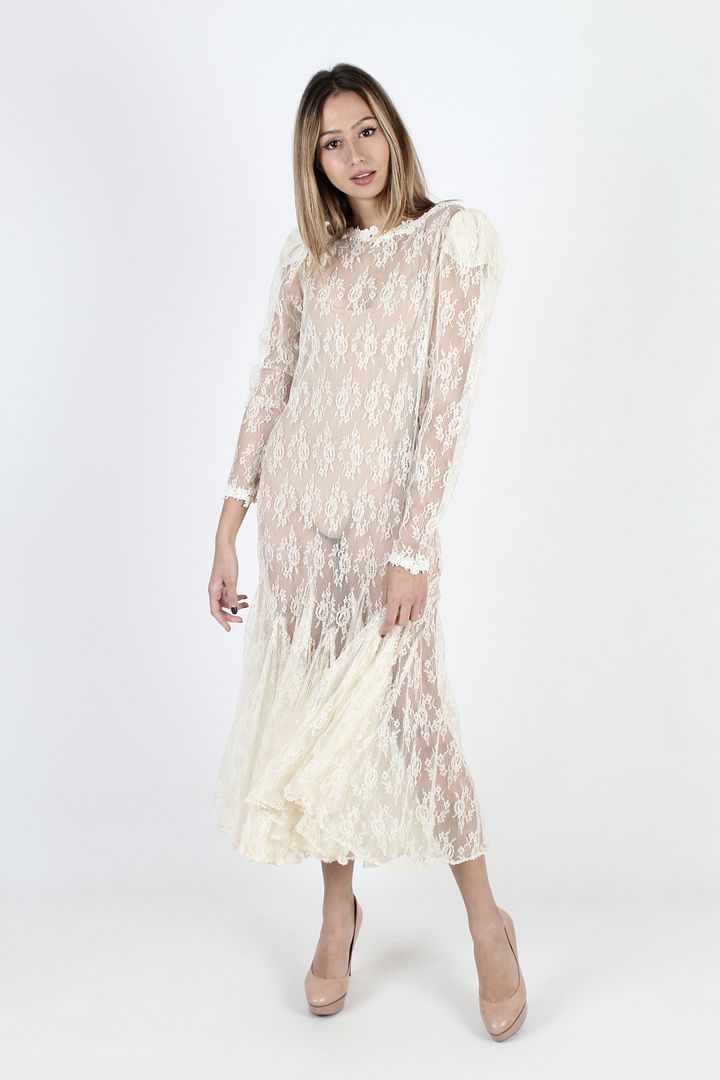 Ivory Lace Maxi Dress