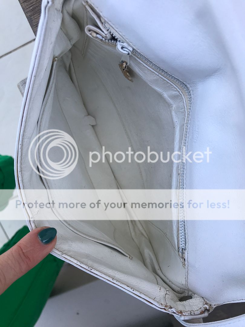 vintage white 1950s Gucci top handle handbag jackie bag silver hardware