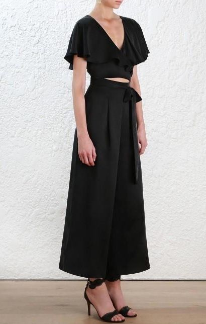 silk wrap jumpsuit